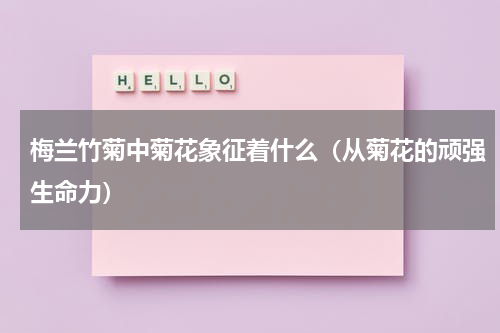 梅兰竹菊中菊花象征着什么（从菊花的顽强生命力）
