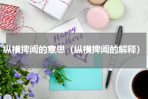 纵横捭阖的意思（纵横捭阖的解释）