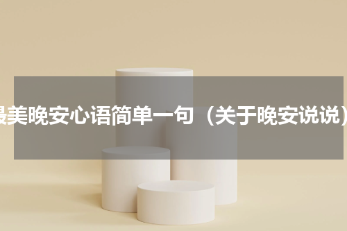 最美晚安心语简单一句（关于晚安说说）