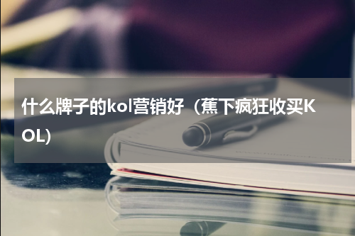 什么牌子的kol营销好（蕉下疯狂收买KOL）