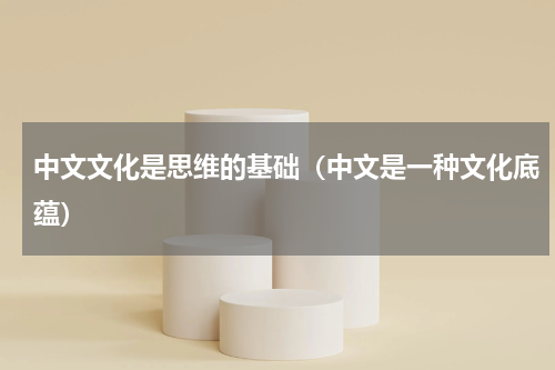 中文文化是思维的基础（中文是一种文化底蕴）