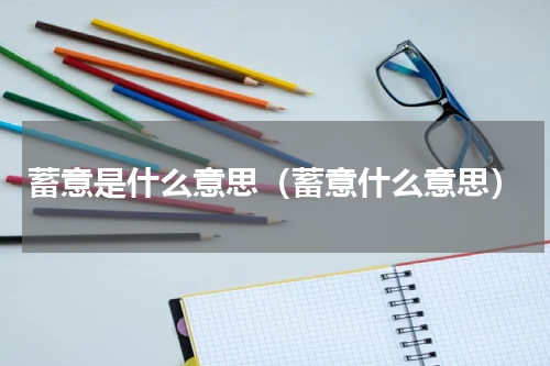 蓄意是什么意思（蓄意什么意思）