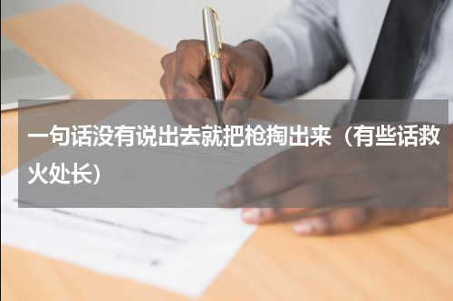 一句话没有说出去就把枪掏出来（有些话救火处长）