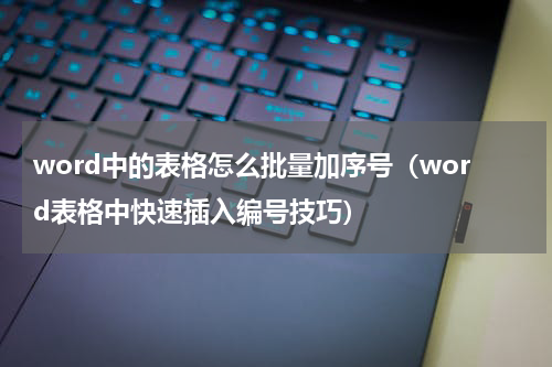 word中的表格怎么批量加序号（word表格中快速插入编号技巧）