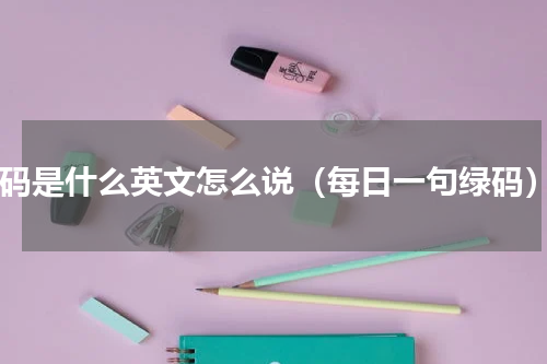 sn码是什么英文怎么说（每日一句绿码）