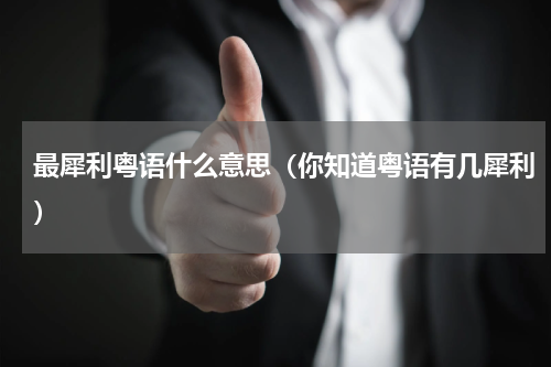 最犀利粤语什么意思（你知道粤语有几犀利）