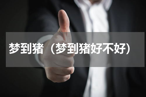梦到猪（梦到猪好不好）