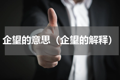 企望的意思（企望的解释）