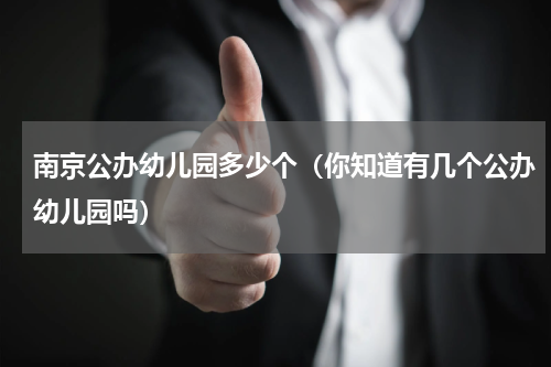 南京公办幼儿园多少个（你知道有几个公办幼儿园吗）