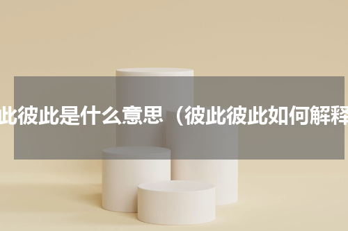 彼此彼此是什么意思（彼此彼此如何解释）