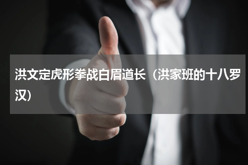 洪文定虎形拳战白眉道长（洪家班的十八罗汉）