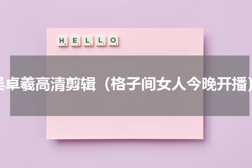 吴卓羲高清剪辑（格子间女人今晚开播）