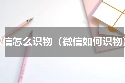 微信怎么识物（微信如何识物）