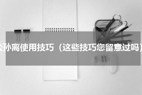 公孙离使用技巧（这些技巧您留意过吗）