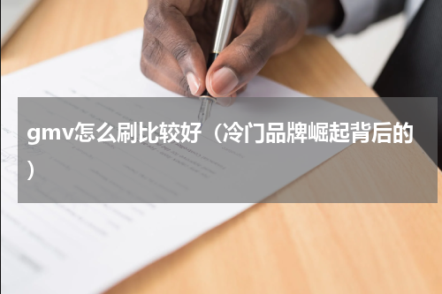 gmv怎么刷比较好（冷门品牌崛起背后的）