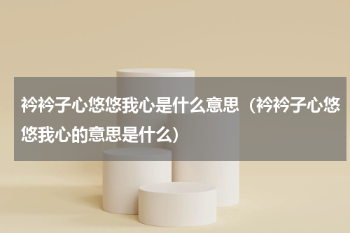 衿衿子心悠悠我心是什么意思（衿衿子心悠悠我心的意思是什么）