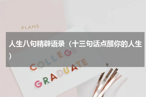 人生八句精辟语录（十三句话点醒你的人生）