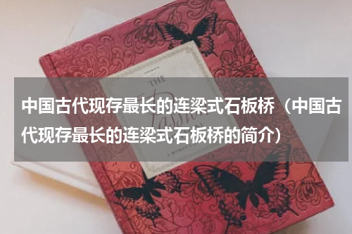 中国古代现存最长的连梁式石板桥（中国古代现存最长的连梁式石板桥的简介）