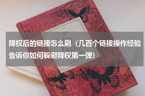 降权后的链接怎么刷（几百个链接操作经验告诉你如何躲避降权第一弹）