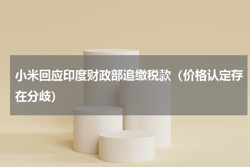 小米回应印度财政部追缴税款（价格认定存在分歧）