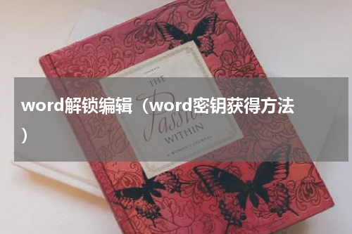 word解锁编辑（word密钥获得方法）
