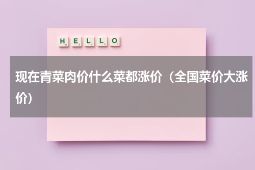 现在青菜肉价什么菜都涨价（全国菜价大涨价）