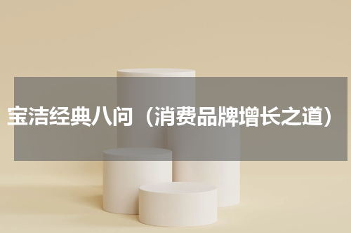 宝洁经典八问（消费品牌增长之道）