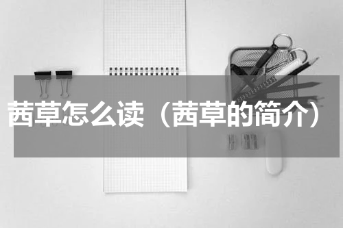 茜草怎么读（茜草的简介）