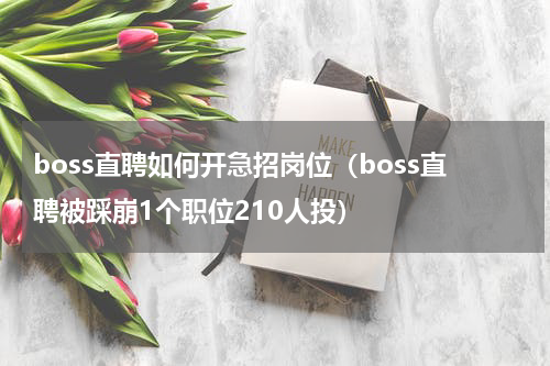 boss直聘如何开急招岗位（boss直聘被踩崩1个职位210人投）