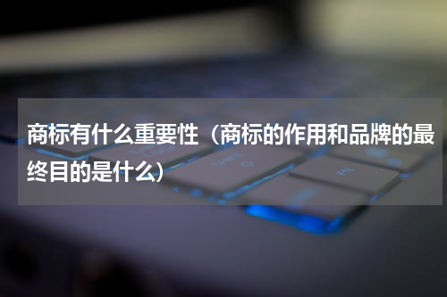 商标有什么重要性（商标的作用和品牌的最终目的是什么）
