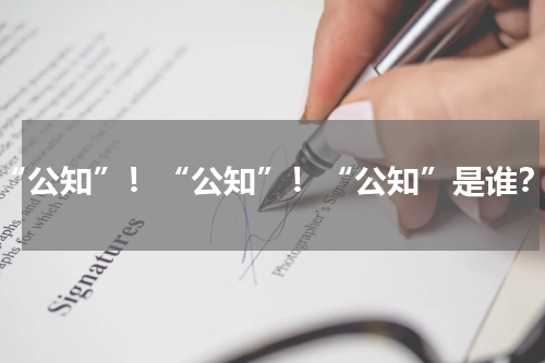 “公知”！“公知”！“公知”是谁？
