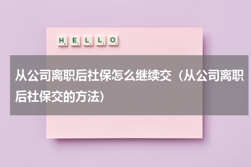 从公司离职后社保怎么继续交（从公司离职后社保交的方法）