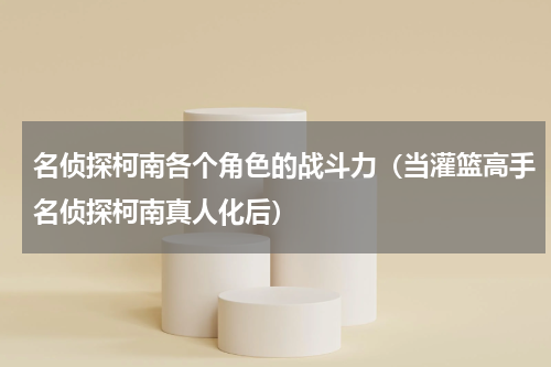 名侦探柯南各个角色的战斗力（当灌篮高手名侦探柯南真人化后）