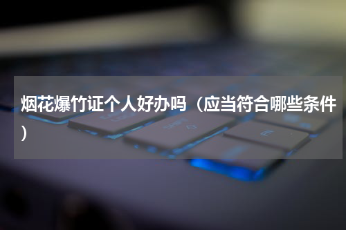 烟花爆竹证个人好办吗（应当符合哪些条件）