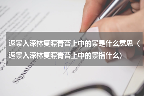 返景入深林复照青苔上中的景是什么意思（返景入深林复照青苔上中的景指什么）
