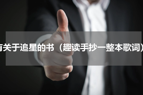 有关于追星的书（趣读手抄一整本歌词）