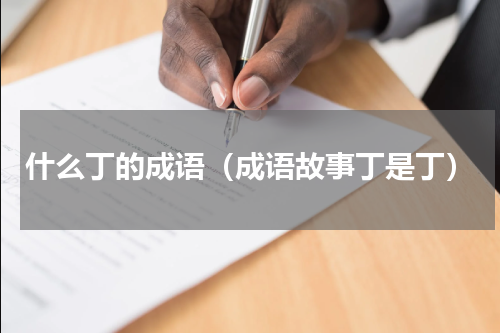 什么丁的成语（成语故事丁是丁）