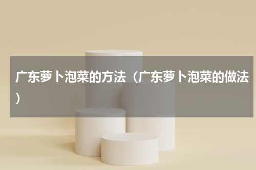 广东萝卜泡菜的方法（广东萝卜泡菜的做法）