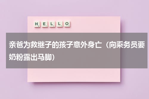 亲爸为救继子的孩子意外身亡（向乘务员要奶粉露出马脚）