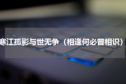 寒江孤影与世无争（相逢何必曾相识）
