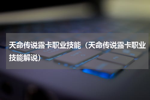 天命传说露卡职业技能（天命传说露卡职业技能解说）
