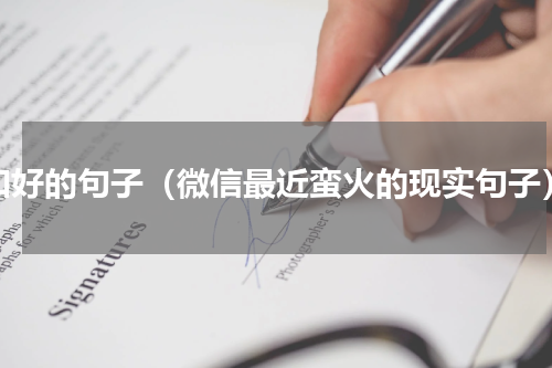 和好的句子（微信最近蛮火的现实句子）