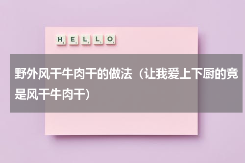 野外风干牛肉干的做法（让我爱上下厨的竟是风干牛肉干）