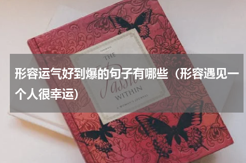形容运气好到爆的句子有哪些（形容遇见一个人很幸运）