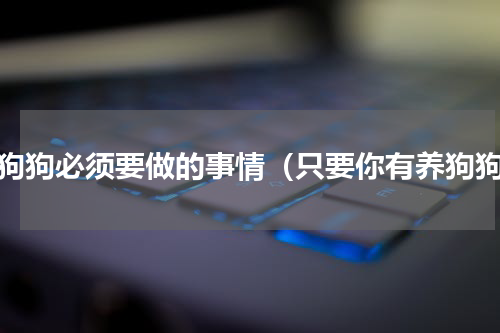 养狗狗必须要做的事情（只要你有养狗狗）