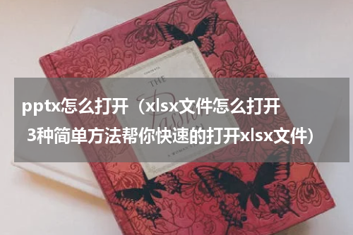 pptx怎么打开（xlsx文件怎么打开 3种简单方法帮你快速的打开xlsx文件）