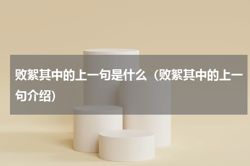 败絮其中的上一句是什么（败絮其中的上一句介绍）