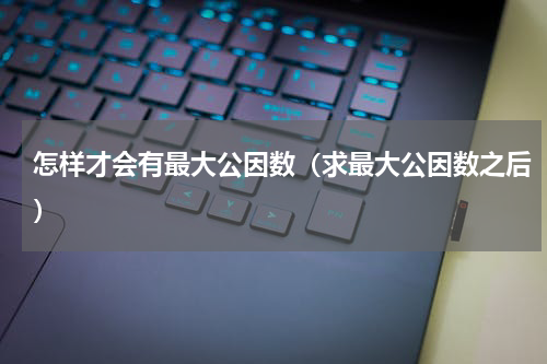 怎样才会有最大公因数（求最大公因数之后）