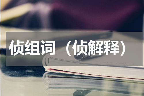 侦组词（侦解释）