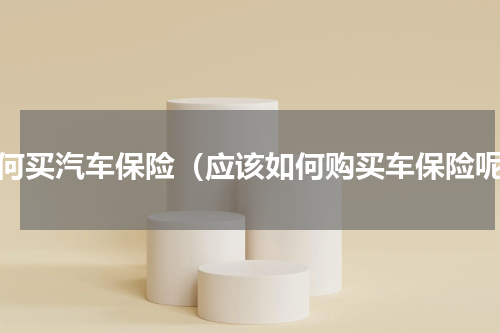 如何买汽车保险（应该如何购买车保险呢）